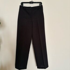 Topshop Black  Charcoal Pinstripe Trousers Size 6